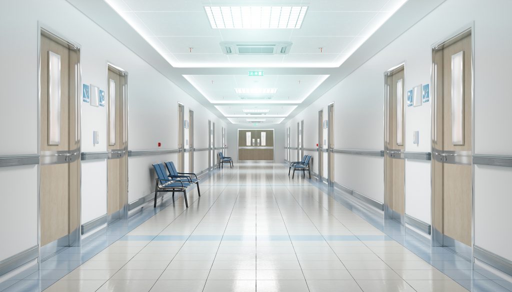 Emergency lighting hospital bright corridor