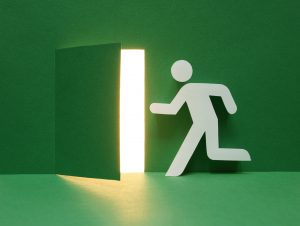 Emergency exit with floor.